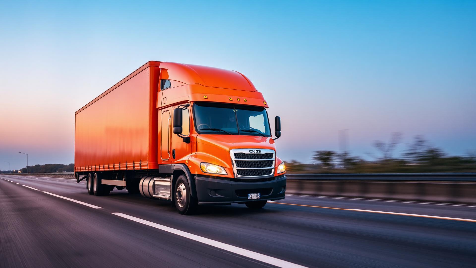 Golden Express Cargo moving truck on highway